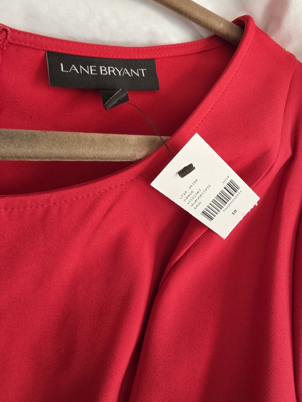 Lane Bryant Red Midi Tie-Waist Jumpsuit - Picture 2 of 3